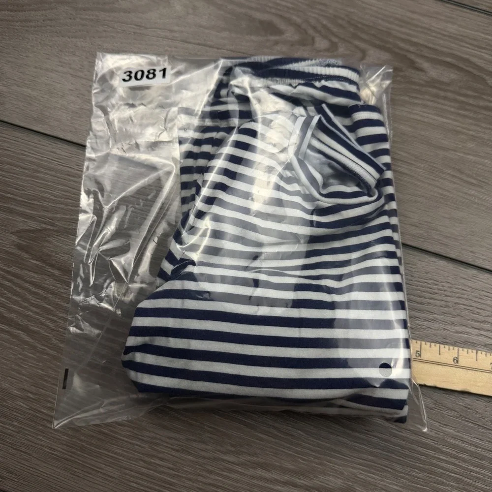 Egg New York Girls Pajama Set Striped Sequin Heart Navy White 5 Years